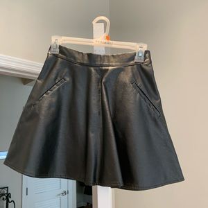Black leather skirt